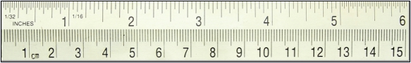 Ruler measurements inches printout