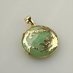 Gold-Disc-Cut-Dragon-Jade-pendant